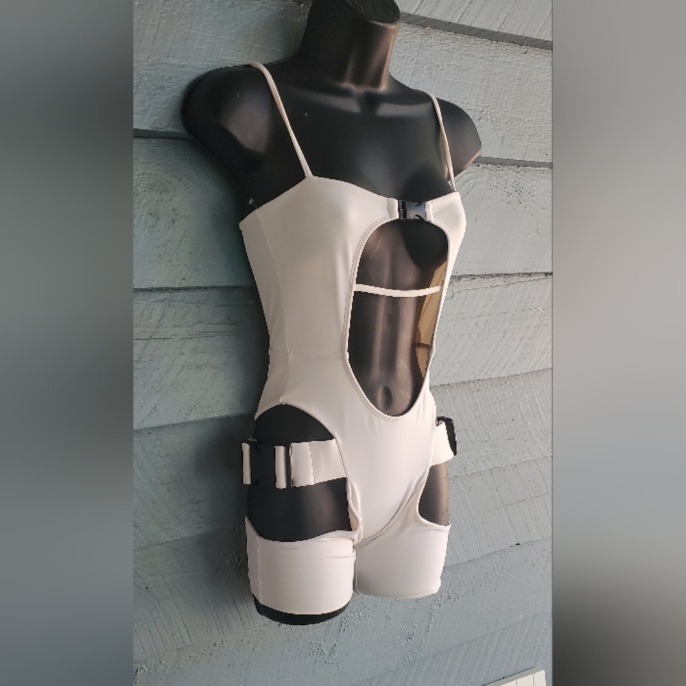 White Buckle Romper